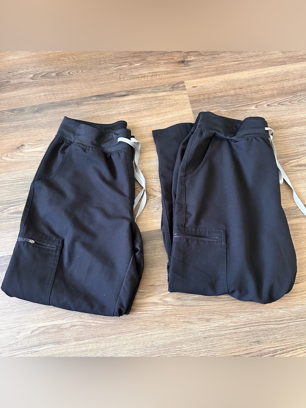 Figs Womens Yola Large Petite High Rise Scrub Pant Black Straight Leg Set Of 2